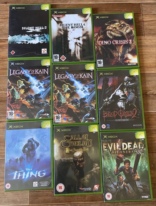 Диски на XBOX: FIFA 19, Splatterhouse Castlevania Mortal Kombat Tekken Evil Dead, Silent Hill, Dino Crisis, FarCry Red Alert 3, Hitman Mafia AFRO