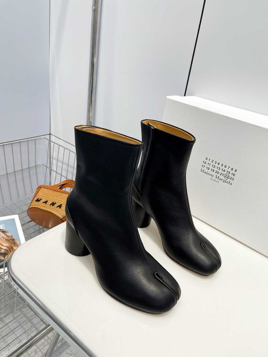 Margiela skórzane MM6 botki z rozciętym palcem 5.5cm r.38