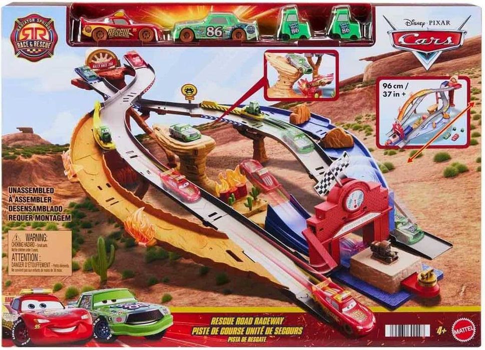 Трек Дісней Тачки Рятувальна Гоночна Траса Disney Pixar Cars Lightning Rescue Road Raceway Mattel JFL57