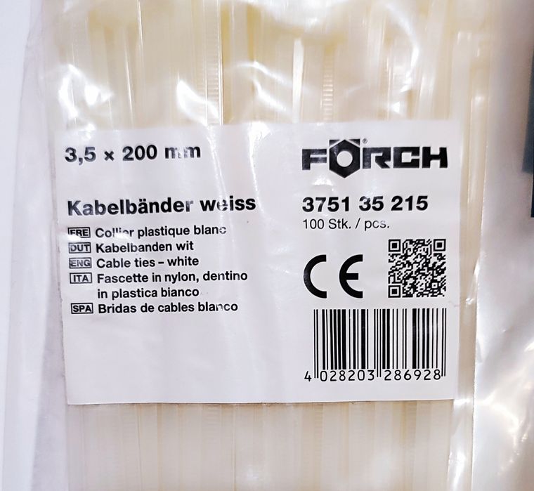 Кабельна стяжка, хомут нейлоновий 3,5*200, 4,8*200, Німеччина