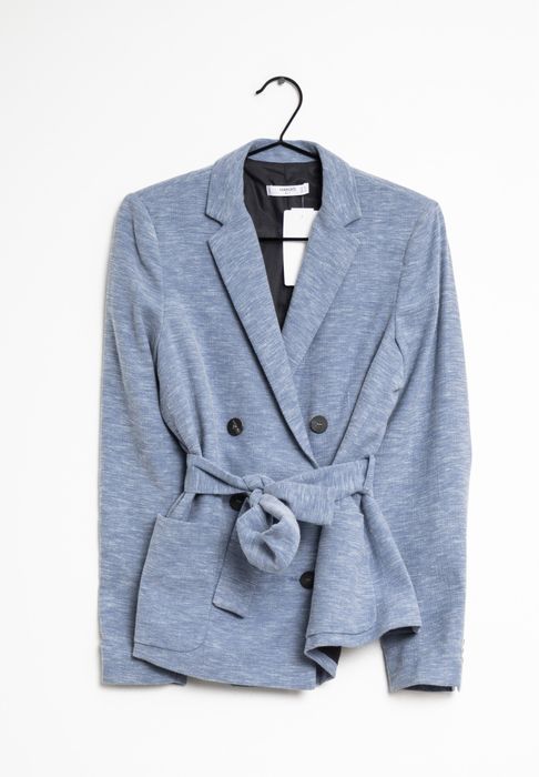 Mango tweedowa marynarka żakiet granitur tweed z paskiem jeans