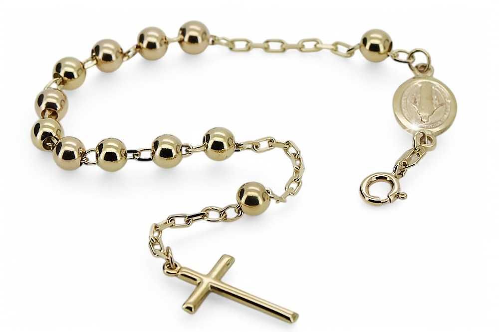 Złota bransoletka różaniec "Dolce Gab" 14k 585 diamentowana rbc003