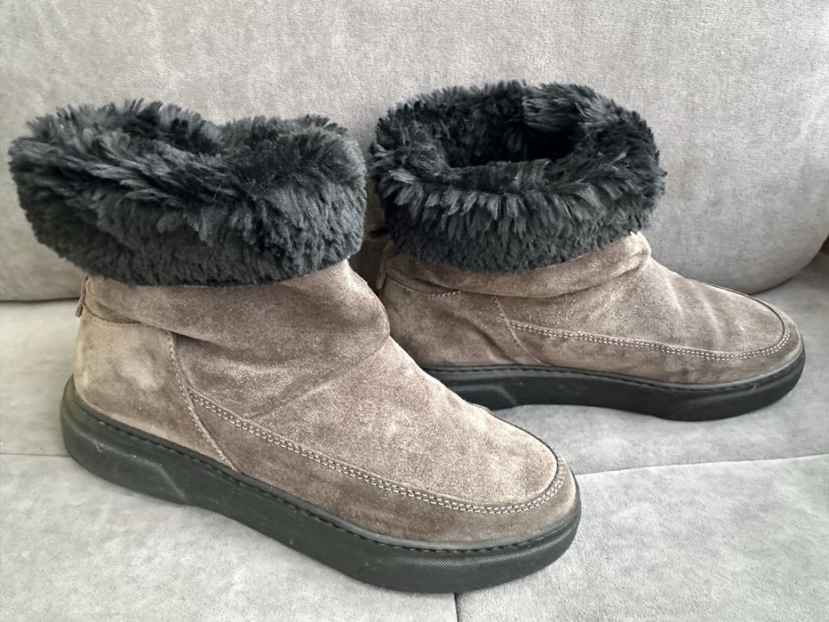 Черевики зимові напівчоботи carlo pazolini замшеві сірі  38