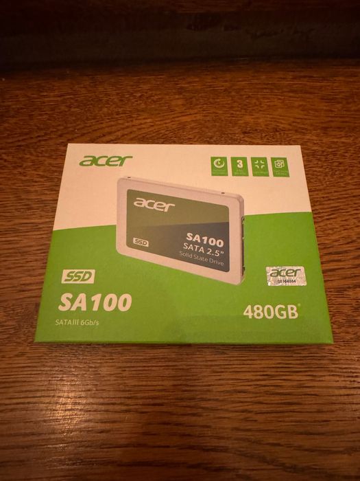 Накопичувач SSD Acer SA100 480GB SATA III 6Gb/s. Новий. Гарантія.
