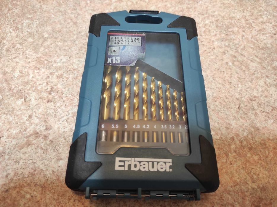 Zestaw wierteł Erbauer 13 sztuk HSS TiN