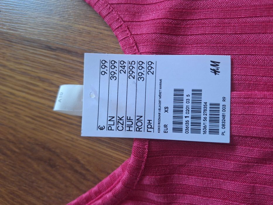 Koszulka różowa prążek H&M nowa z metką