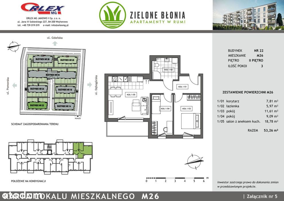 Mieszkanie Zielone Błonia Rumia Etap III