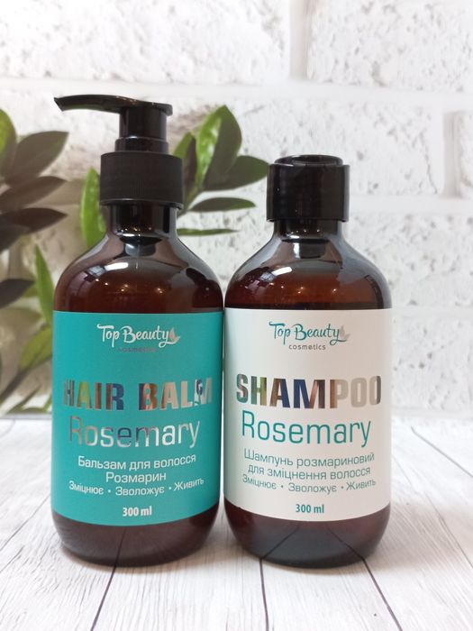 Тонік, шампунь для зміцнення волосся Top beauty із розмарином.