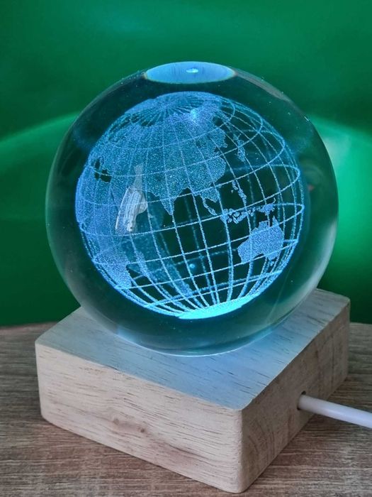 Кришталева куля Земля глобус з підсвіткою