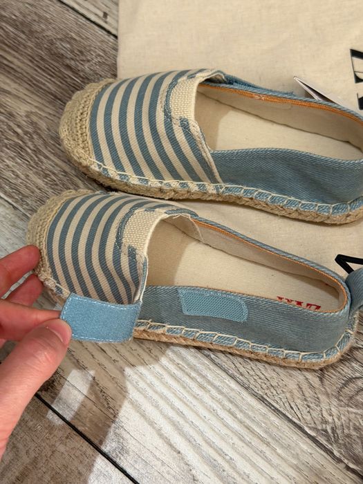 Еспадрильї zara для хлопчика, блакитні мокасини 26 розмір