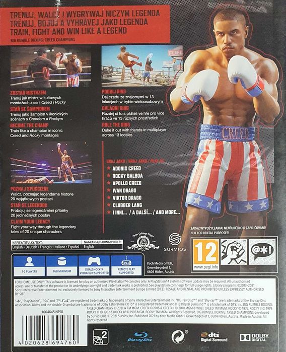 BIG RUMBLE BOXING CREED Champions Playstation 4 PS4 PS5 Multigames