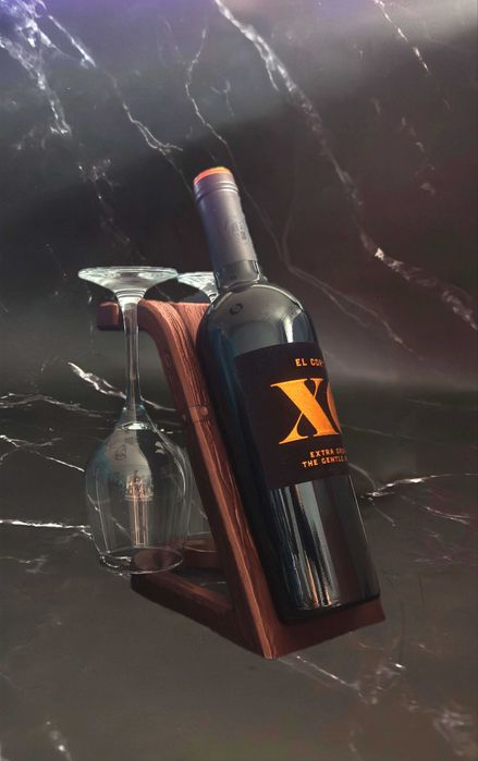 Stojak BALANS – Magiczna Półka na Butelkę Wina i Kieliszki