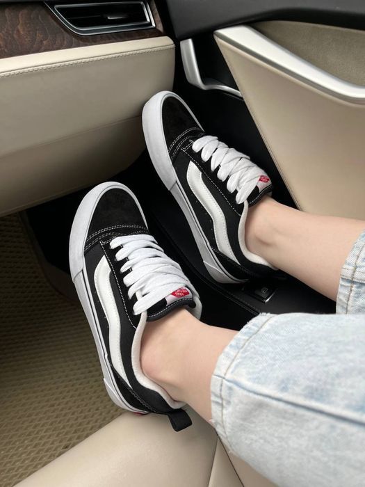 БЕЗКОШТОВНА ДОСТАВКА‼️Кросівки Vans Knu Skool Black White (Чорно-білі)