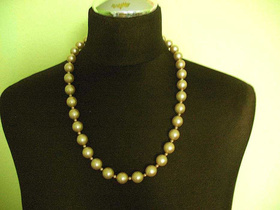 Perły - krótki naszyjnik z dużych pereł - długość 60 cm Stary