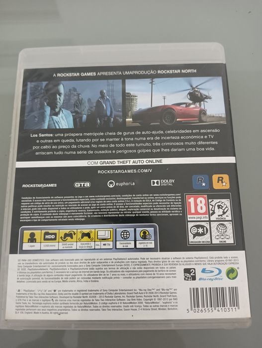 Jogo Playstation 3 PS3	Gran Theft Auto V	Jogo PS3	Como novo!*