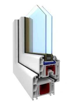 Okno PCV 50x50cm / 500x500mm 2-Szybowe UR Prawe Gospodarcze Białe Nowe