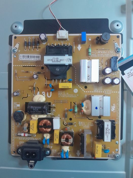 Fonte de alimentação LGP43DJ-17F1 de TV LG 43UK6300PLB