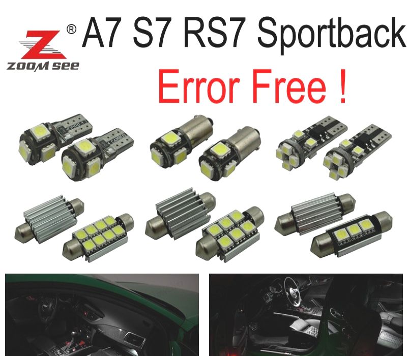 KIT COMPLETO DE 18 LÂMPADAS LED INTERIOR AUDI A7 S7 RS7 SPORTBACK 2012 +