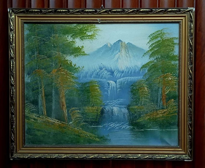 Três pinturas a óleo pintadas à mão