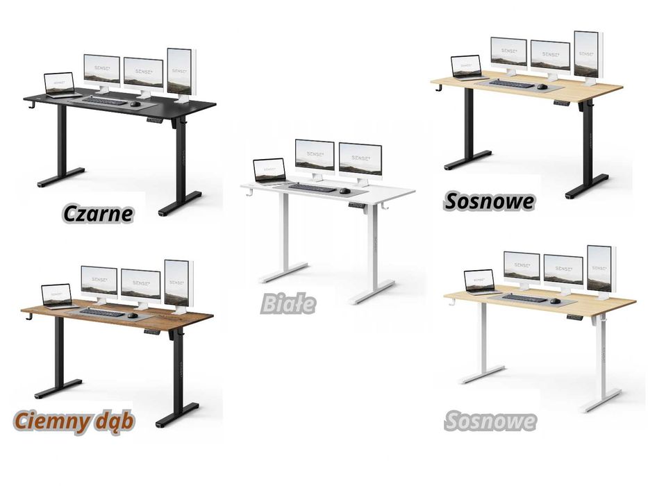 NOWE Biurko Elektryczne Gamingowe 120x60 Podnoszone Regulowane
