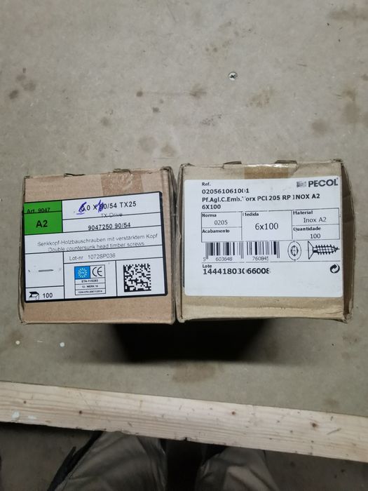 Caixas de parafusos inox torx