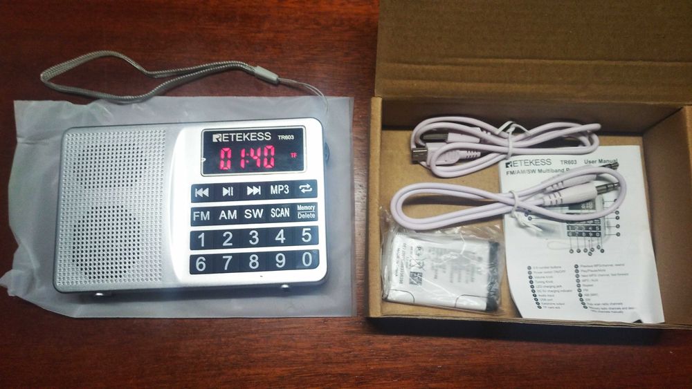 NOVO Retekess TR603 Rádio portátil, FM Am SW leitor MP3 AUX