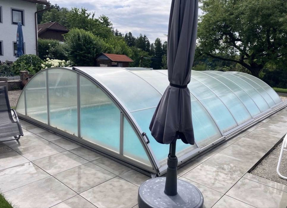 Zadaszenie basenu pokrywa kopuła 8,60x4,00x1,50m aluminium