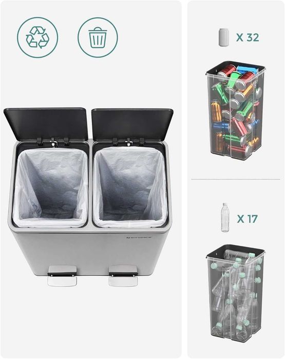 Контейнер для сміття сепаратор відходів SONGMICS 2 x 24 л