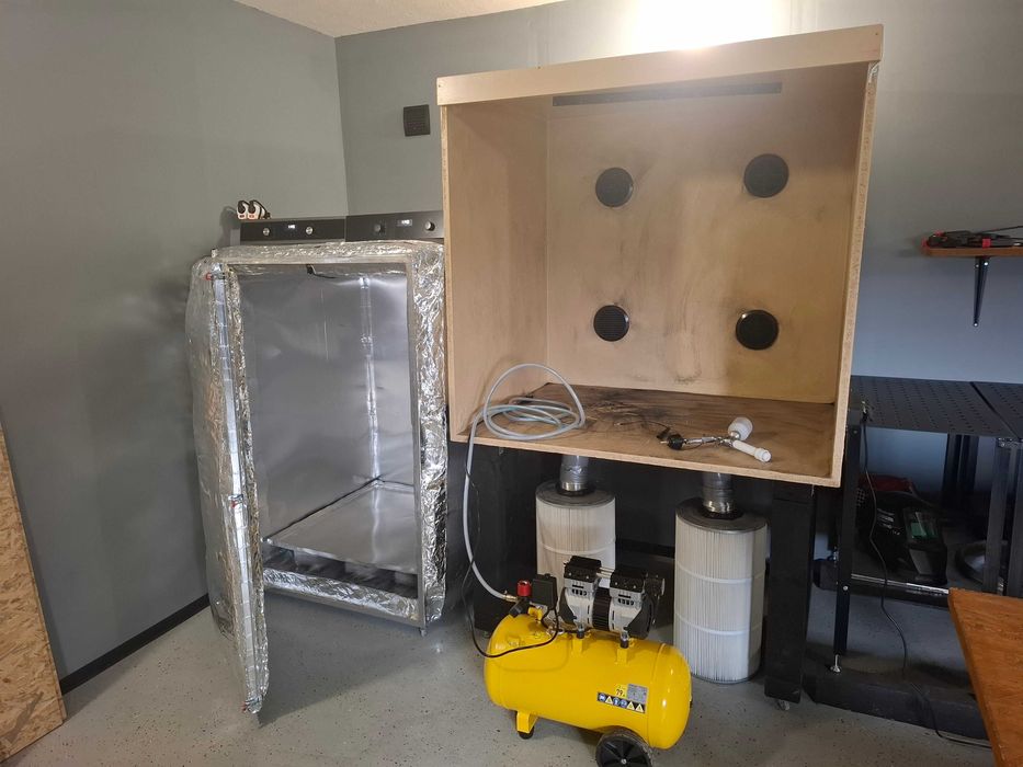 Piec do malowania proszkowego + kabina + kompresor + pistolet