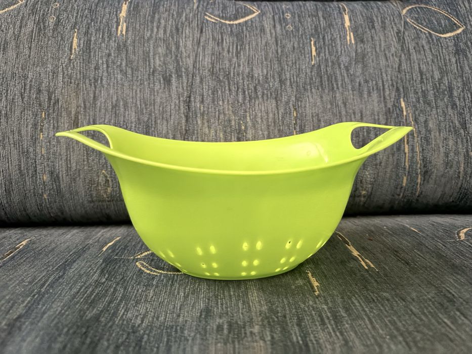Durszlak Cedzak Kuchenny Limonkowy Zielony 2 Uchwyty Plastik