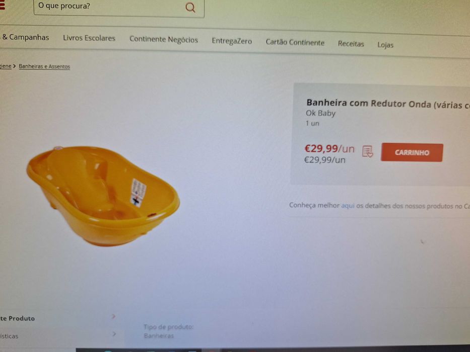 Banheira ergonómica de criança