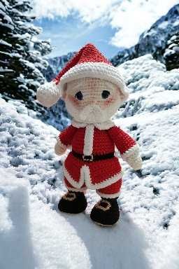 Decoração Pai Natal Amigurumi.