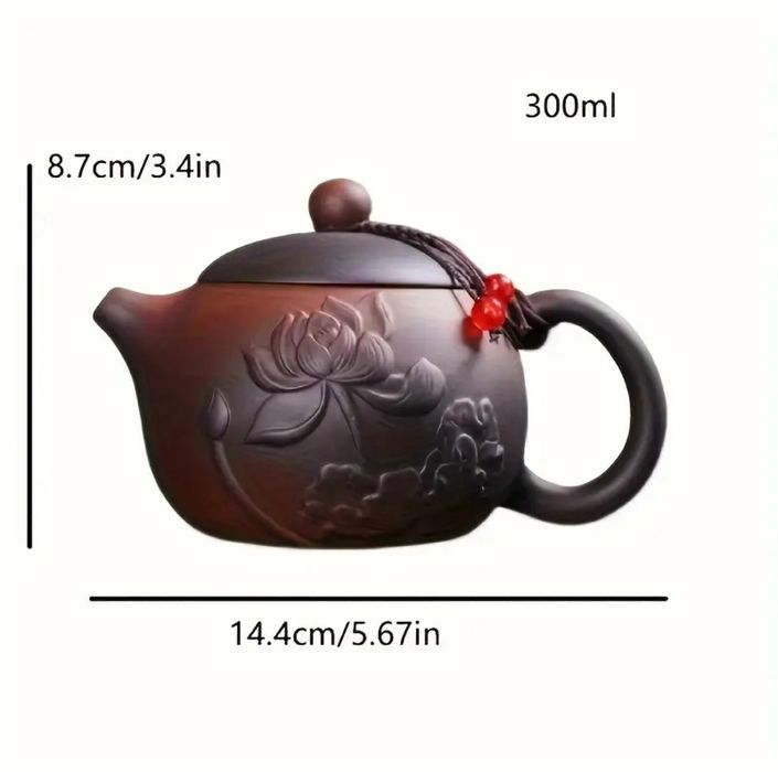 Глиняний чайник Сі Ши «Лотос» 300 мл для чайної церемонії, глиняный