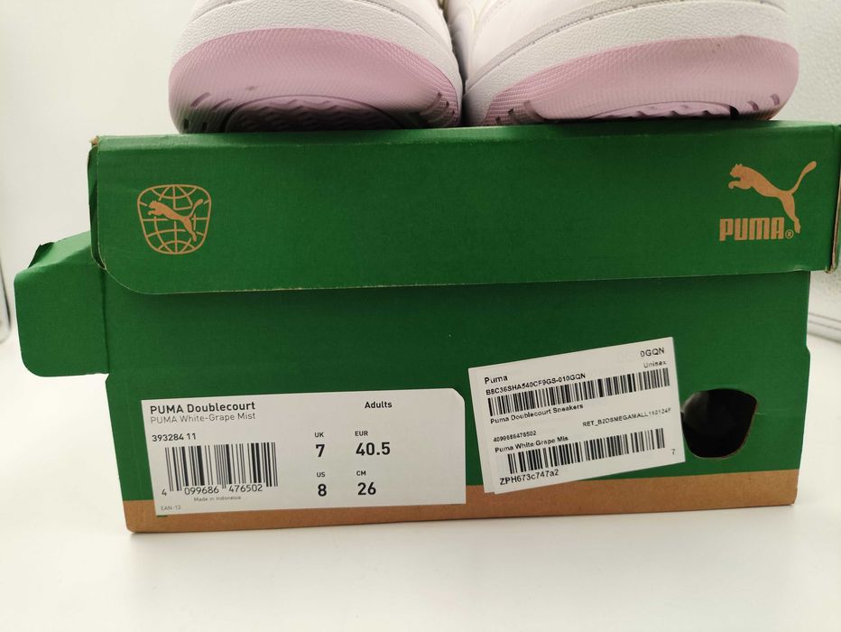 Sneakersy buty Puma Doublecourt biało-różowe 40.5 / 26 cm stan bdb