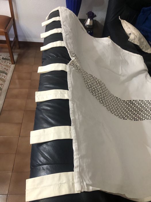 Par de cortinas com croché