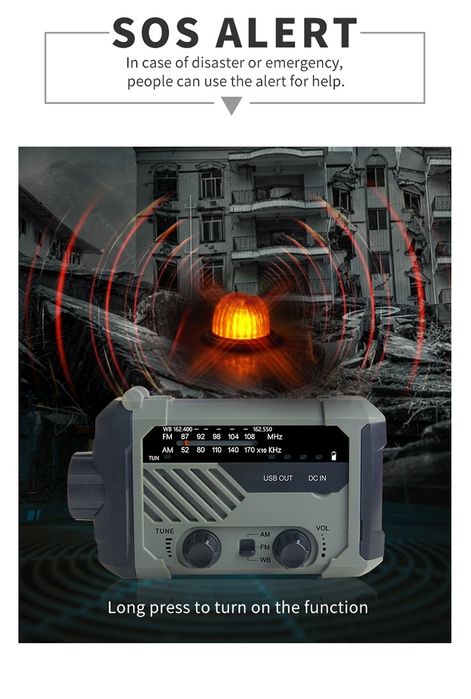 Аварийное EDC радио FM/AM с функцией Power Bank