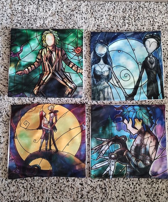 Conjunto fronhas almofadas Tim Burton