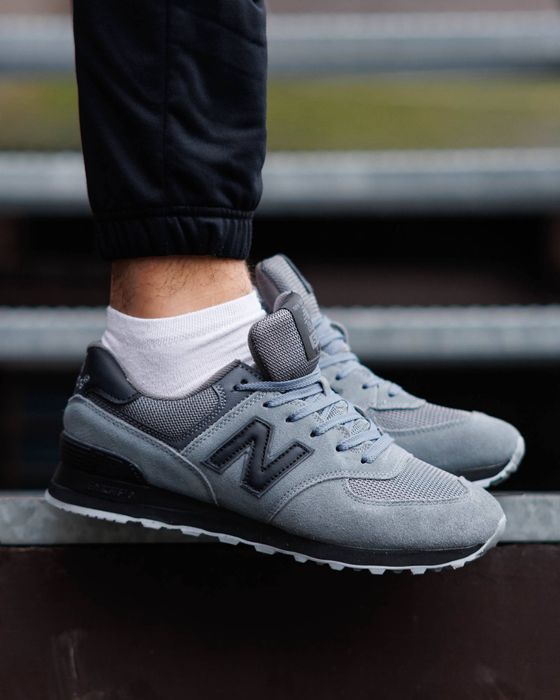 НОВИНКА! New Balance 574 Grey Black White 41 42 43 44 45 46 ню беланс