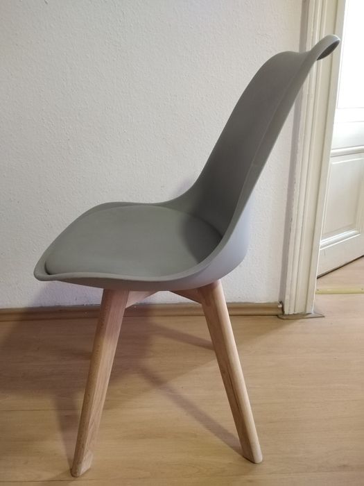 Krzesło do jadalni plastikowe szare i białe