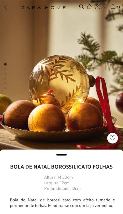 Bolas de Natal Zara Home