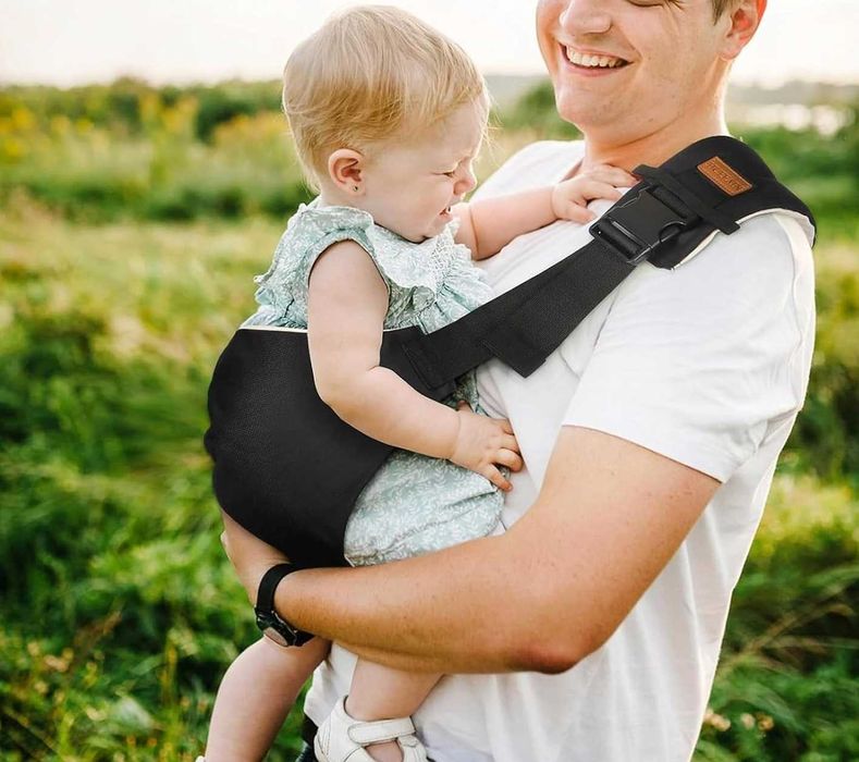 2w1 Mocne Nosidełko Dla Dziecka Boczne Nośne 15KG Regulowane Czarne