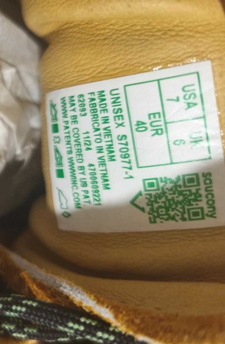 Sapatilhas Saucony Colouer Matrix Harvest Wheat novos com etiqueta.