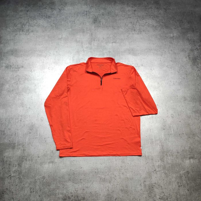 MĘSKA Bluza Lekka Sportowa Trening PRO PREMIUM Calvin Klein Golf Orange