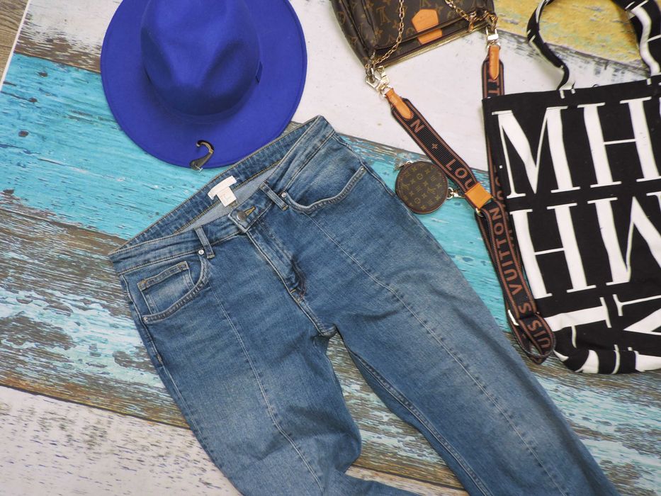 H&M Spodnie jeans proste kant przeszycie M