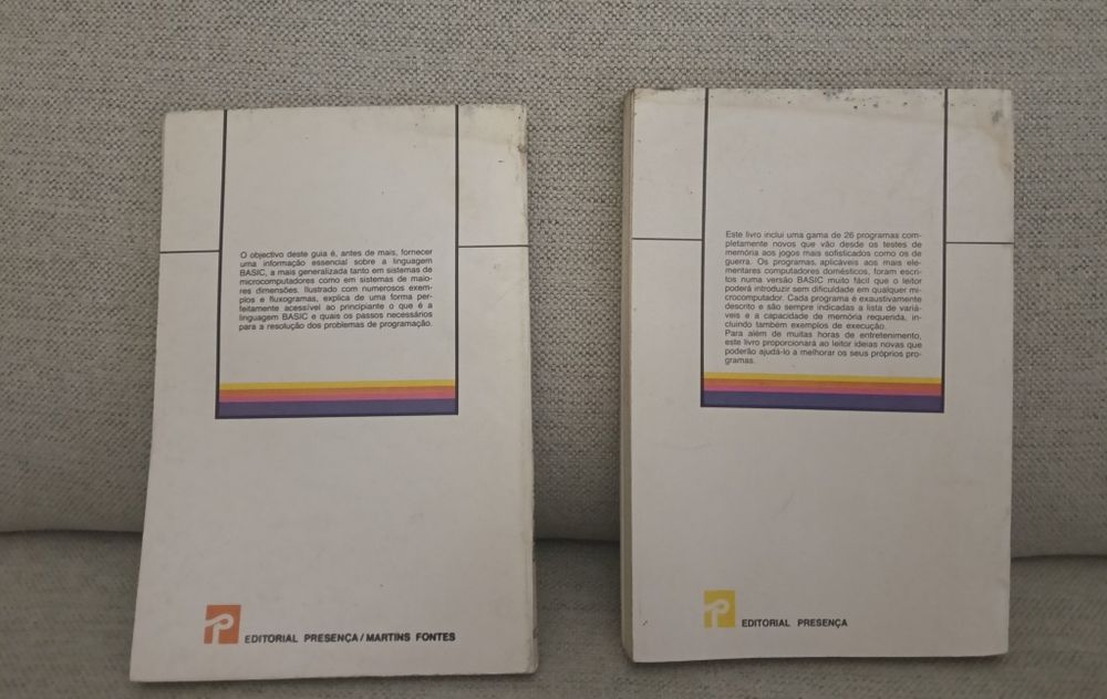 Conjunto de 2 antigos livros de programação Basic