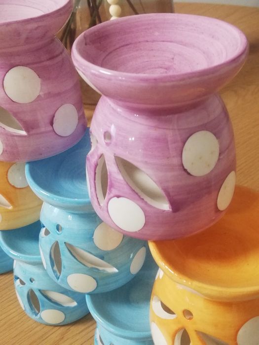 9 porta velas em loiça novos