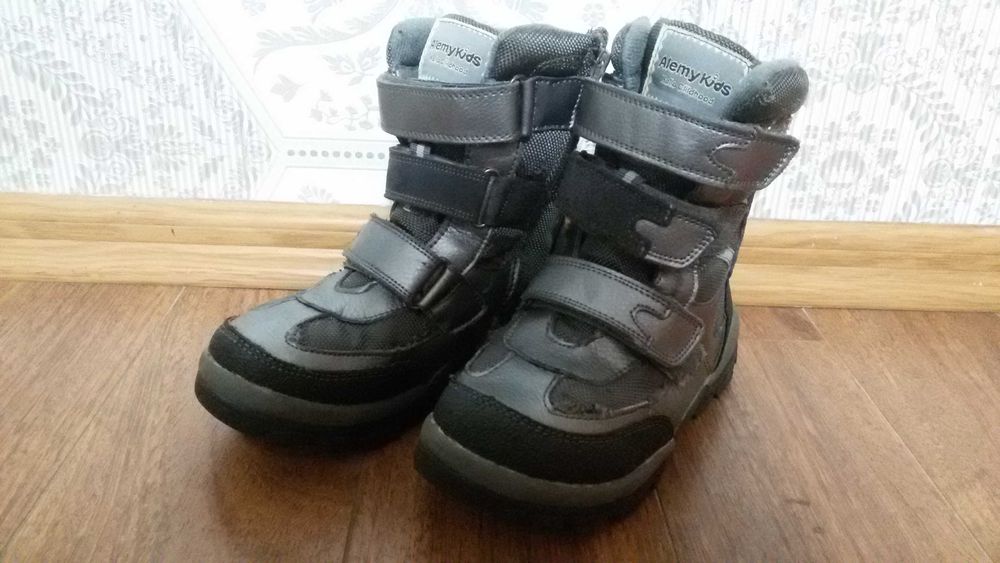 Сапоги ботинки зимние кожа и кожзам 32 р, стелька 20-21 см