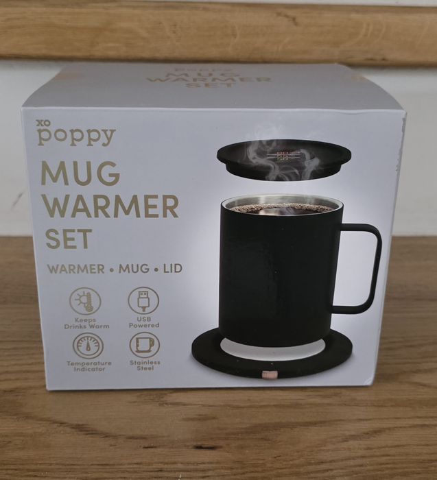 xo Poppy,Mug Warmer Set,kubek ze stali nierdzewnej z podgrzewaczem