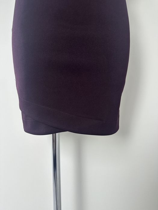 Bordowa mini spódniczka z zakładką rozm. S