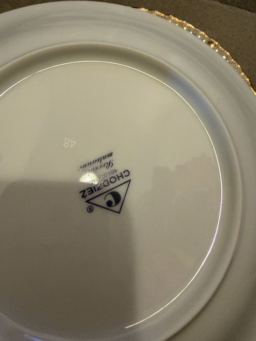 Talerze obiadowe płaskie 26cm Chodzież z różą